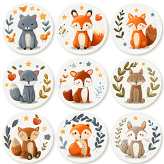 Adorable Fox Plates Collection