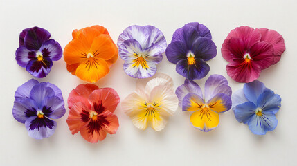 Bright composition of delicate Pansy flowers