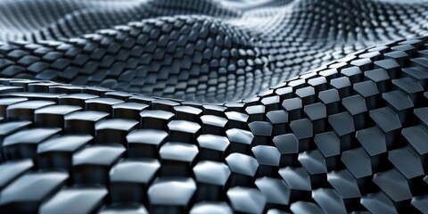 Fototapeta premium A close up of a metal surface with a pattern of hexagons