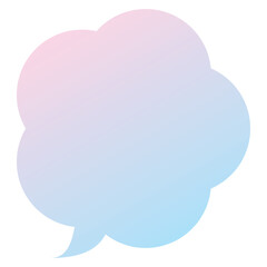 吹き出しのイラスト8【パステルカラーの2色グラデーション（ピンク・水色）】