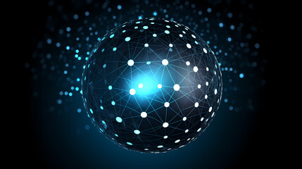 Global communication concept earth rotation and node network