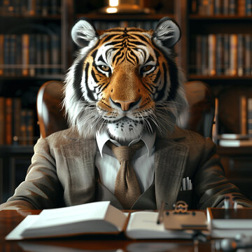 Tiget at office 1 (Edited generative AI)