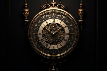 Ornamental Pendulum clock mockup. Traditional object. Generate Ai