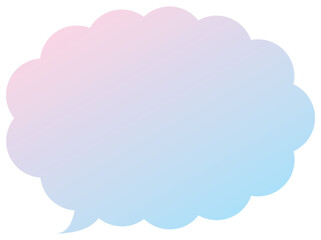 吹き出しのイラスト18【パステルカラーの2色グラデーション（ピンク・水色）】