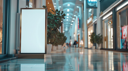 Shopping Mall Signboard Blank Mockup Display Your Brand Signage or Promotion Messages - obrazy, fototapety, plakaty