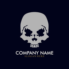 Cool skull logo. Skull vector illustration.	