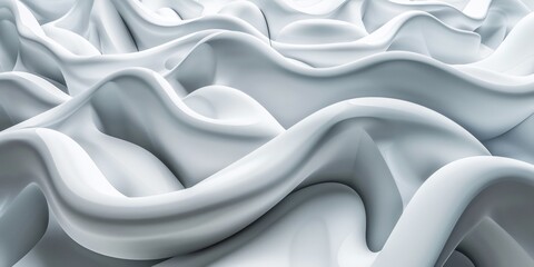 The image is a close up of a white fabric with a wave pattern