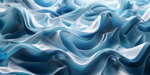 Obraz premium The image is a blue and white wave pattern