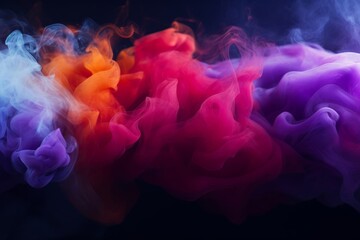 Fototapeta premium Vibrant Color Smoke Waves on Dark Background