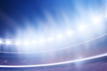 Illuminated Stadium with Spectacular Lights and Crowd