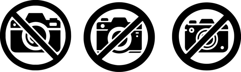 Prohibition Signs - No Photography or Video Vector Set