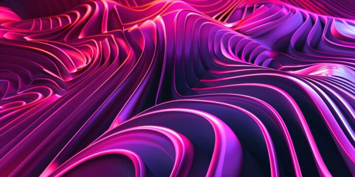 A purple and pink image of a wave with a purple background