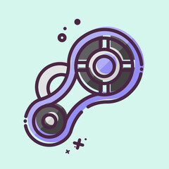 Icon Timing Chain. related to Garage symbol. MBE style. simple design editable. simple illustration