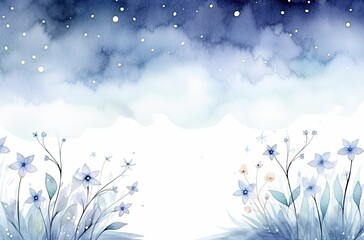 A cute blue watercolor and starry background