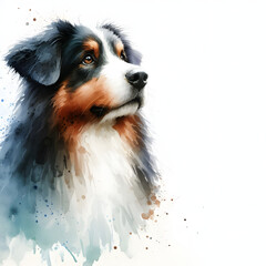 animals. Dog hand painted watercolor illustration.
