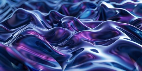 A blue and purple wave of fabric with a shiny, metallic sheen