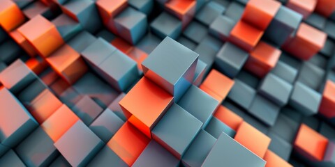 A colorful image of blocks with a blue and orange color scheme