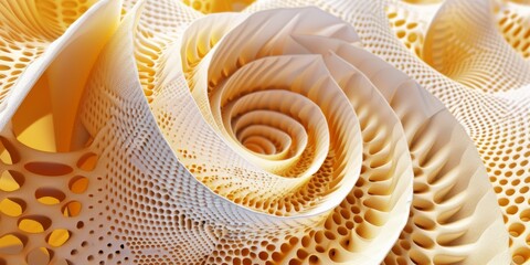 A spiral made of paper with a lot of holes