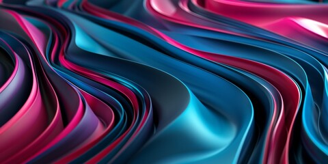 A blue and pink wave pattern with a purple stripe