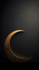 Obraz na płótnie Canvas Illustration of Ramadan Kareem background with crescent moon and stars on blue background