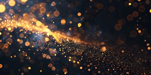 Obraz premium The image is a blurry, colorful, and dynamic scene of a stream of gold particles