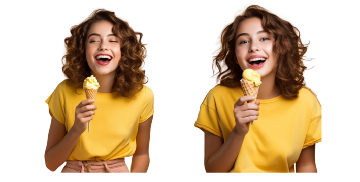 Girls with ice cream - Powered by Adobe