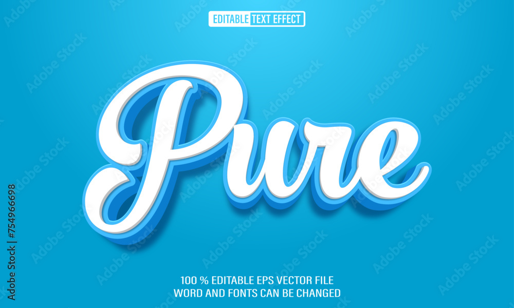 Poster editable 3d text style effect - pure text effect template