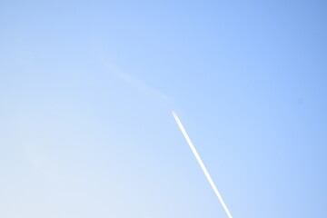 jet plane line in bluesky