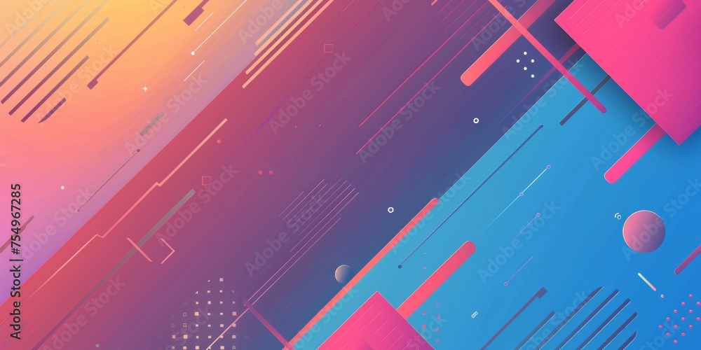 Wall mural a colorful background with a lot of lines and shapes - stock background.