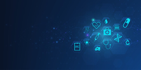 medical health care icon element interactive design innovation concept on science background. vector illustration.