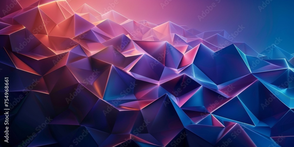 Canvas Prints a colorful abstract image of a mountain range with purple and blue tones - stock background.