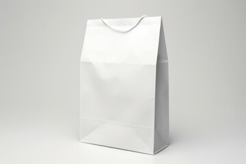 Branded Paper bag of fast food photo. Shop pack fries. Generate Ai - obrazy, fototapety, plakaty