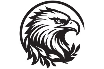  Eagle head silhouette vector illustration 