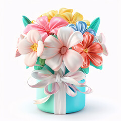 3d clay Mother's Day Valentine's Day gift flower arrangement bouquet
