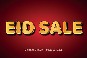 Eid sale 3d text effect fully editable