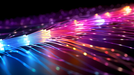 Colorful abstract background representing fiber optics and communication over the internet concept
