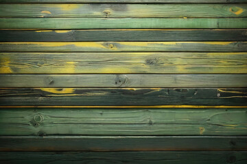 Fototapeta premium green and yellow and brown and dirty wood wall wooden plank board texture background