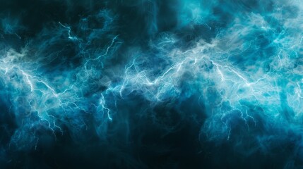 A realistic lightning light and a cloud of blue smoke on the bottom frame; a mysterious lightning glow on the wide panorama element in the middle. A fluffy magic spell mist glowing with a bolt energy