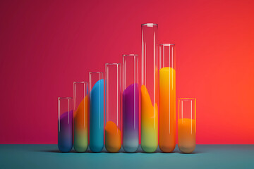 Glass test tube with paint.