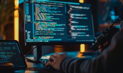 Computer screen displaying lines of code, showcasing the intricate details and syntax of software programming