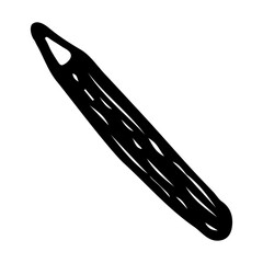 Cosmetic pencil outline clipart. Eyeliner, lip or eyebrow makeup tool sketch.
