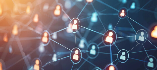 groups of people and communication network concept.