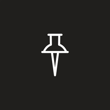 recommend clip art: Push pin icon. Simple flat design. Single vector illustration.