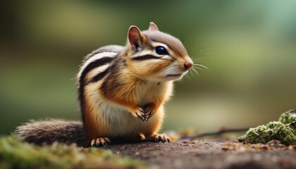  a close up of a small animal with a blurry back ground in the background and a blurry back ground in the foreground.