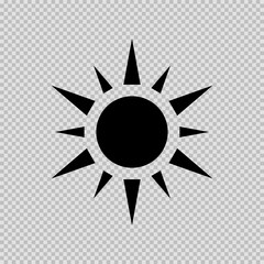 Sun icon isolated on transparent background. Vector illustration.