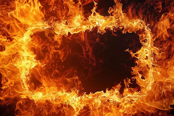 Fire frame, abstract fiery background