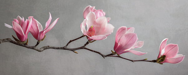 magnolia branch with pink flowers