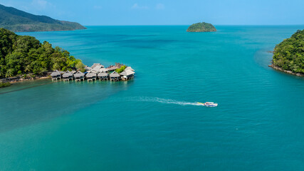 Travel vacation healthy lifestyle Concept. seascape and resort on a summer vacation at koh chang, trat province, thailand,