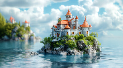 Enchanted Fairytale Castle - obrazy, fototapety, plakaty