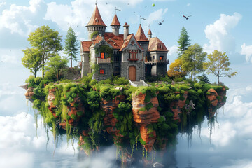 Enchanted Fairytale Castle - obrazy, fototapety, plakaty